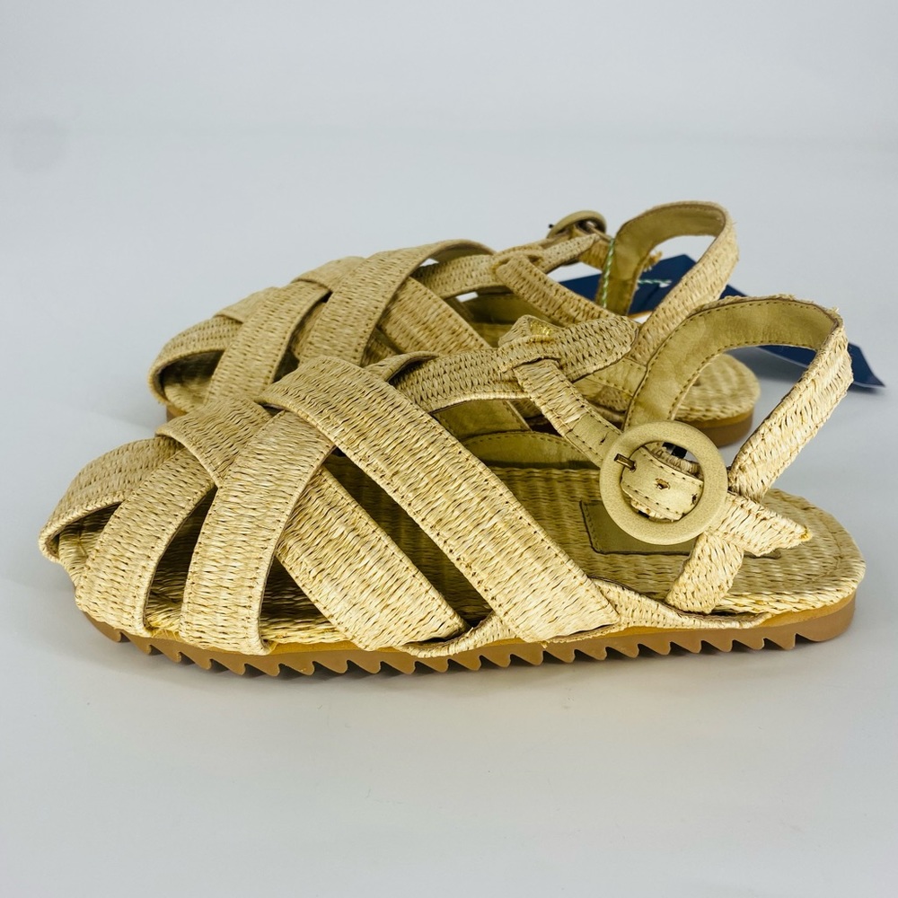 NEW FARM Rio Raffia Zigzag Slingback Natural Vegan Sandal 7M - Picture 4 of 9